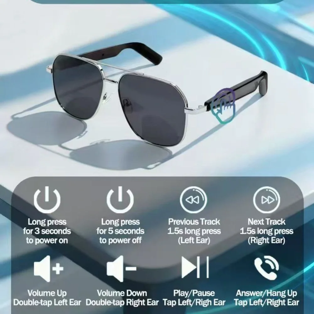 AI Smart Glasses - Sleek Black Design